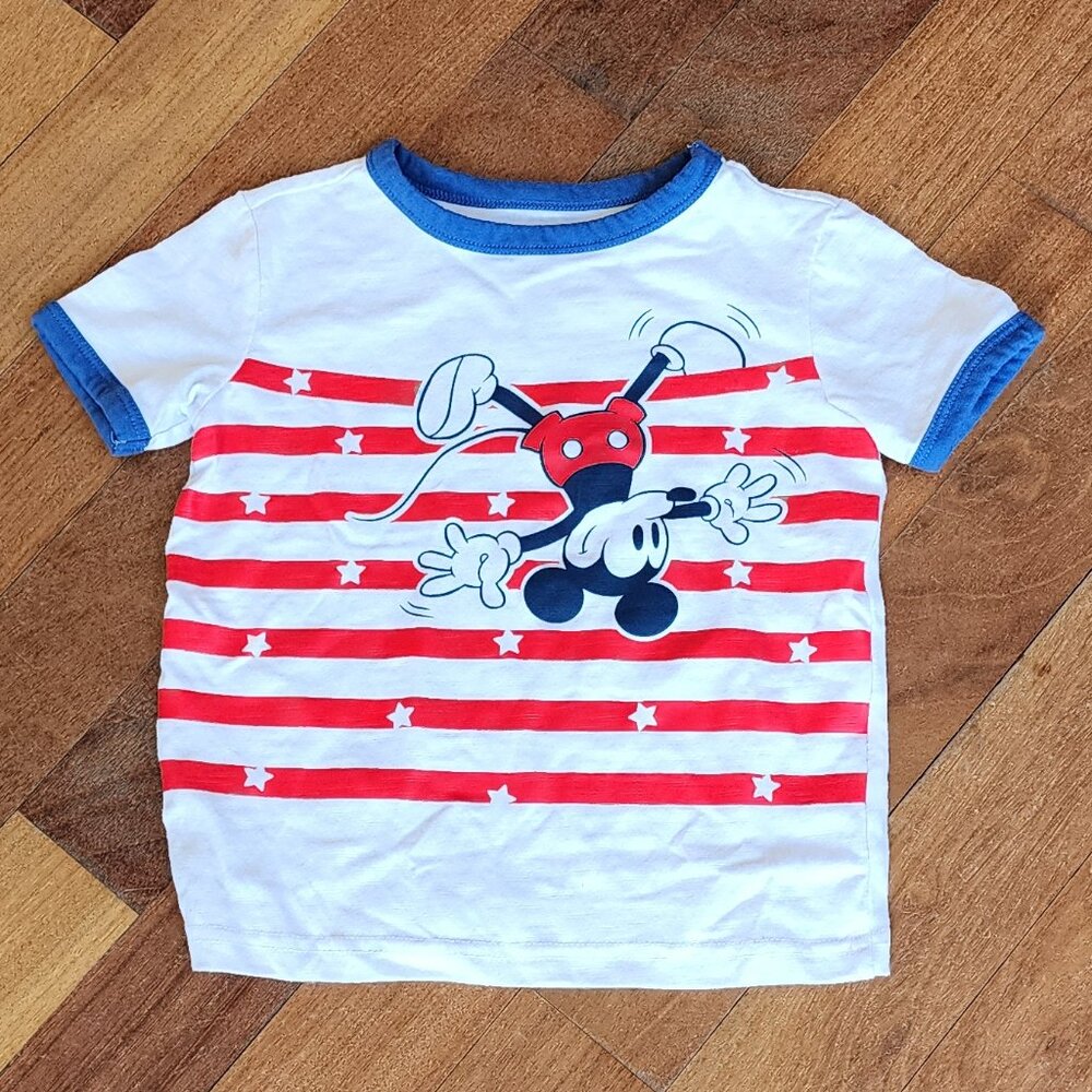 NWOT Disney Jumping Beans Toddler Mickey Mouse Red/White/Blue T-Shirt Size 4T